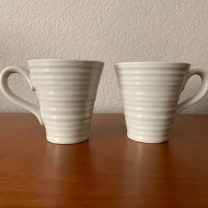TWO Pebble Sophie Conran for Portmeirion Coffee Cups Mugs, 12.5 oz., 4-1/4" Tall